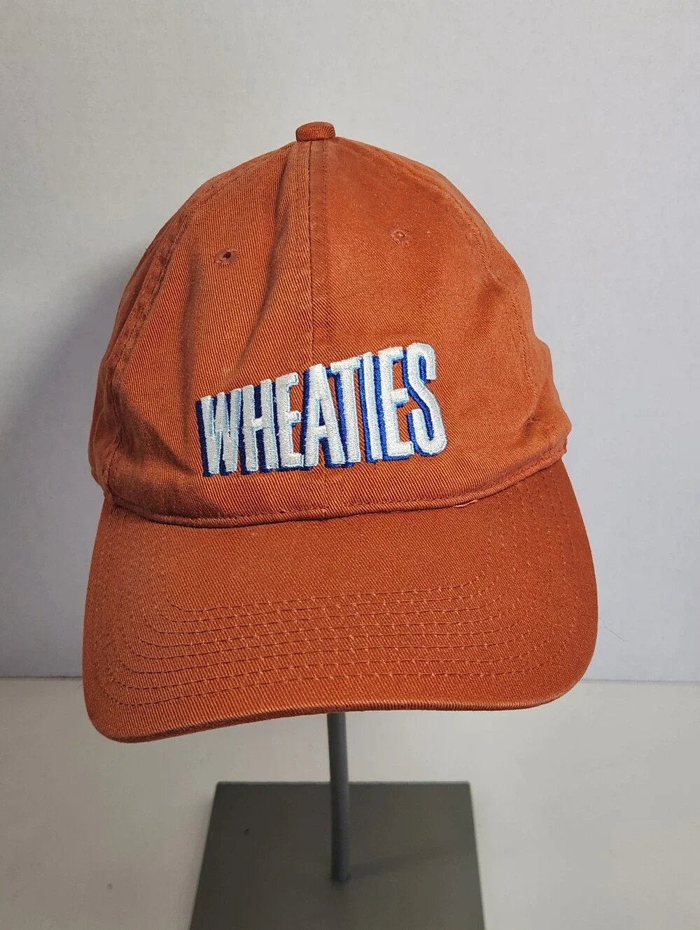Vintage Wheaties Orange Strapback Hat Adjustable Embroidered Cap One Size